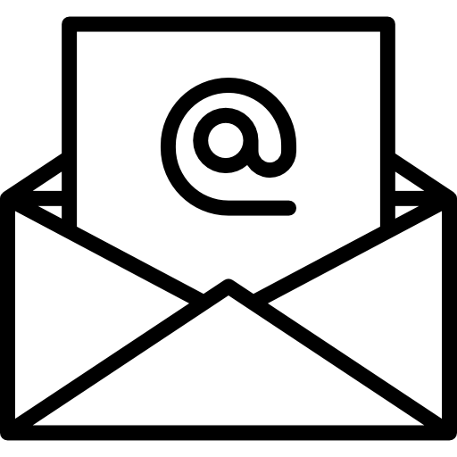 Email envelope icon with at symbol.