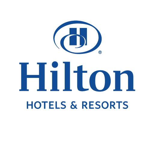 Hilton brand logo for hotels and resorts.