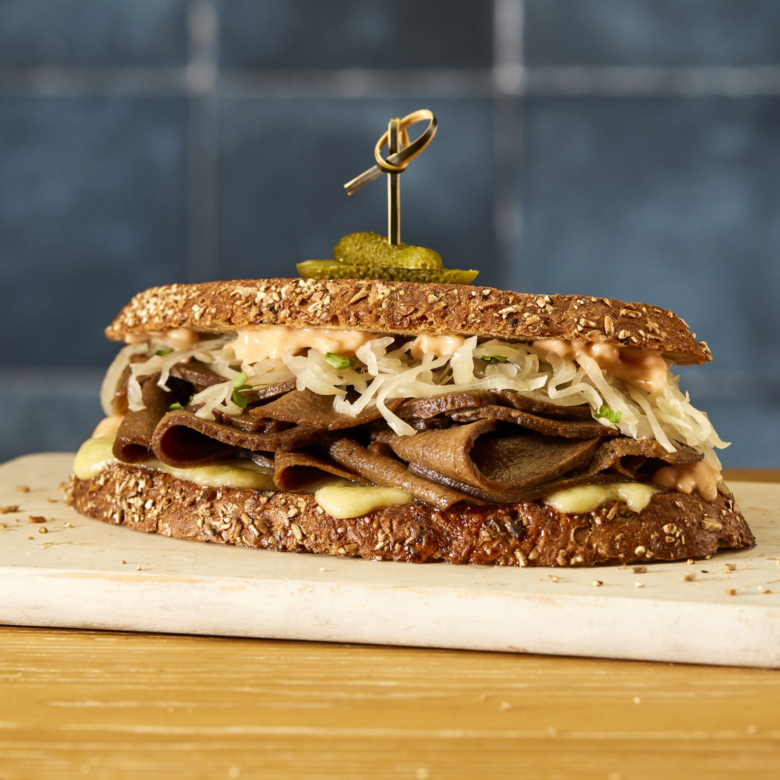 Delicious Vegan Reuben Sandwich with Sauerkraut