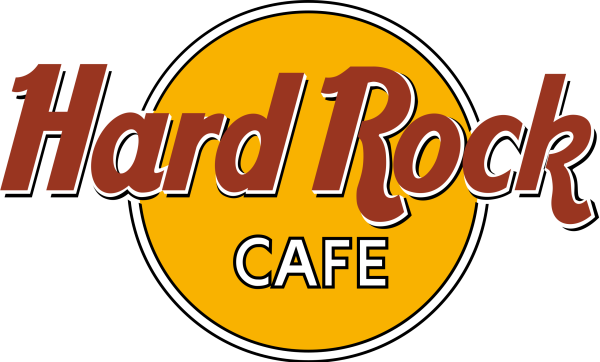 Vibrant Hard Rock Cafe emblem in yellow and red.